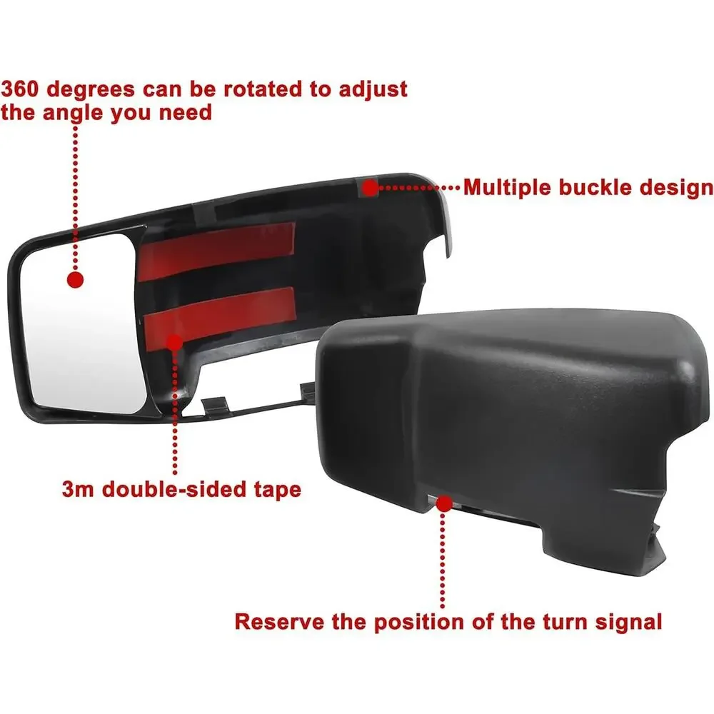 Towing Mirror Extension Clip On Snap & Zap RV Tow Mirror for 2009-2017 Ram 1500